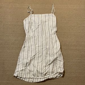 Blue and white stripped backless dress